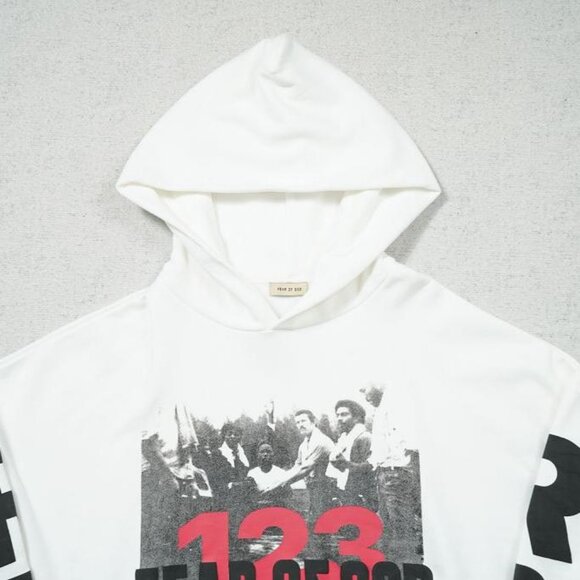 RIVINGTON ROI REBIS Fog Rrr123 Co Branded Retro Portrait Print Hoodie - Picture 2 of 6